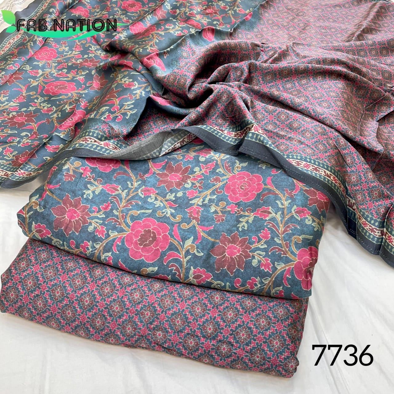 Modal Satin Suits with Chinnon Dupatta