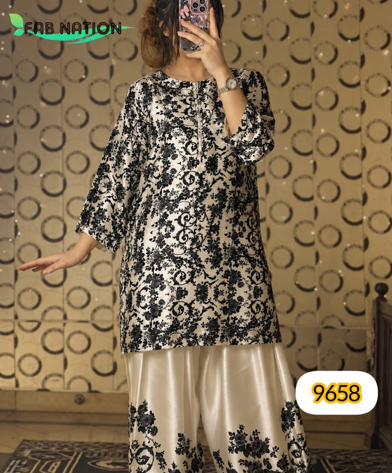 Satin Georgette Farsi Suit