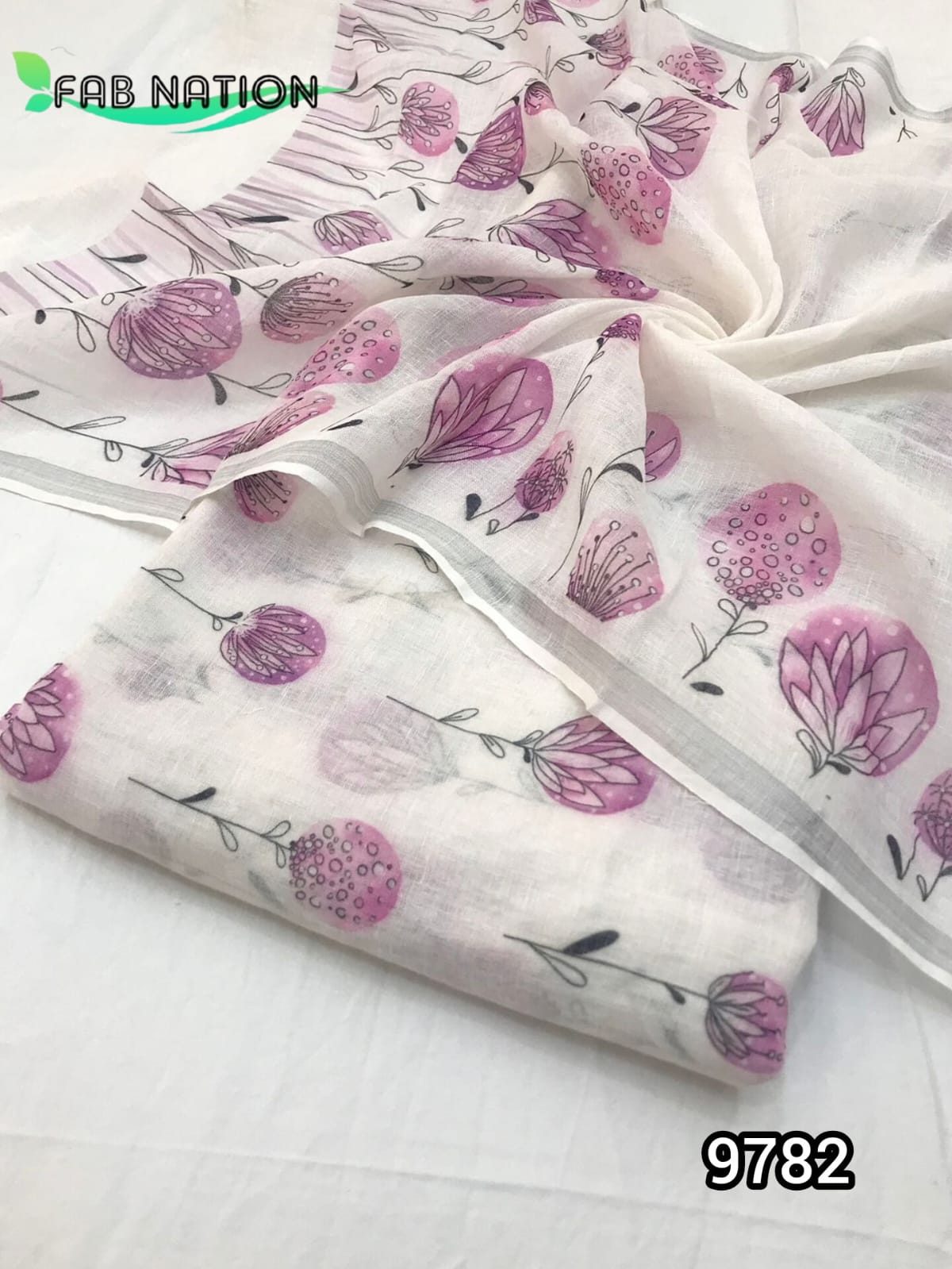 Linen Allover Suit with Zari Linen Dupatta