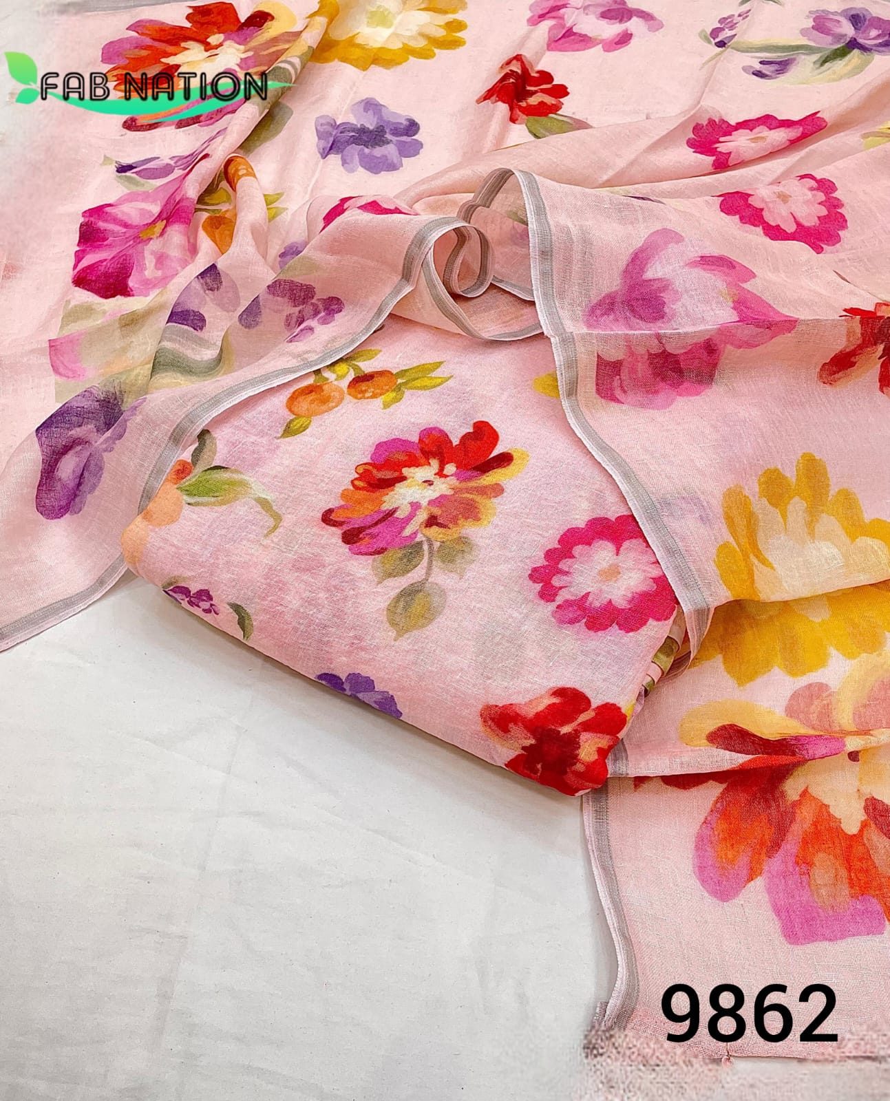 Linen Allover Suit with Zari Linen Dupatta